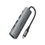 Acefast J18 USB Hub USB-C 6-in-1 HDMI 4K 60Hz PD90W Docking stotis - pilka -- USB Hubs