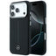 Mercedes Leather Semi Wrap Iconic Line MagSafe dėklas skirtas iPhone 17 Pro Max - juodas -- iPhone 17 Pro Max