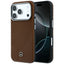 Mercedes Leather Semi Wrap Wood Effect MagSafe dėklas skirtas iPhone 17 Pro - rudas -- iPhone 17 Pro