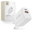 Tinklo įkroviklis Tech-Protect NCA65W-GAN 2 prievadai PD 65W / QC3.0 2 - balta -- Cell phone chargers