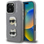 Karl Lagerfeld FW Grained Karl & Choupette Heads Pins dėklas iPhone 16 Pro Max – pilkas -- iPhone 16 Pro Max
