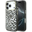 Guess IML Leopard Glitter Triangle Logo MagSafe dėklas iPhone 17 Pro / 18 Pro - Juoda -- iPhone 17 Pro / iPhone 18 Pro