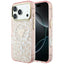 Guess IML Leopard Glitter Triangle Logo MagSafe dėklas iPhone 17 Pro / 18 Pro - Rožinė -- iPhone 17 Pro / iPhone 18 Pro