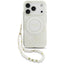 Guess IML Flowers Allover Electroplated with Pearl Strap MagSafe dėklas iPhone 18 Pro / 17 Pro - baltas -- iPhone 18 Pro...