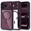 Tech-Protect MagPeak MagSafe CC dėklas iPhone 18 Pro / 17 Pro - Skaidri Burgundija -- iPhone 18 Pro / iPhone 17 Pro