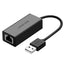 Ugreen išorinis tinklo adapteris RJ45 - USB 2.0 100 Mbps Ethernet juodas (CR110 20254) -- USB Adapters