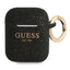 Guess silikoninis dėklas AirPods 1/2 – juodas su blizgučiais