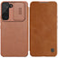 Nillkin Qin Leather Pro dėklas Galaxy S22+ – rudas -- Samsung Galaxy S22+