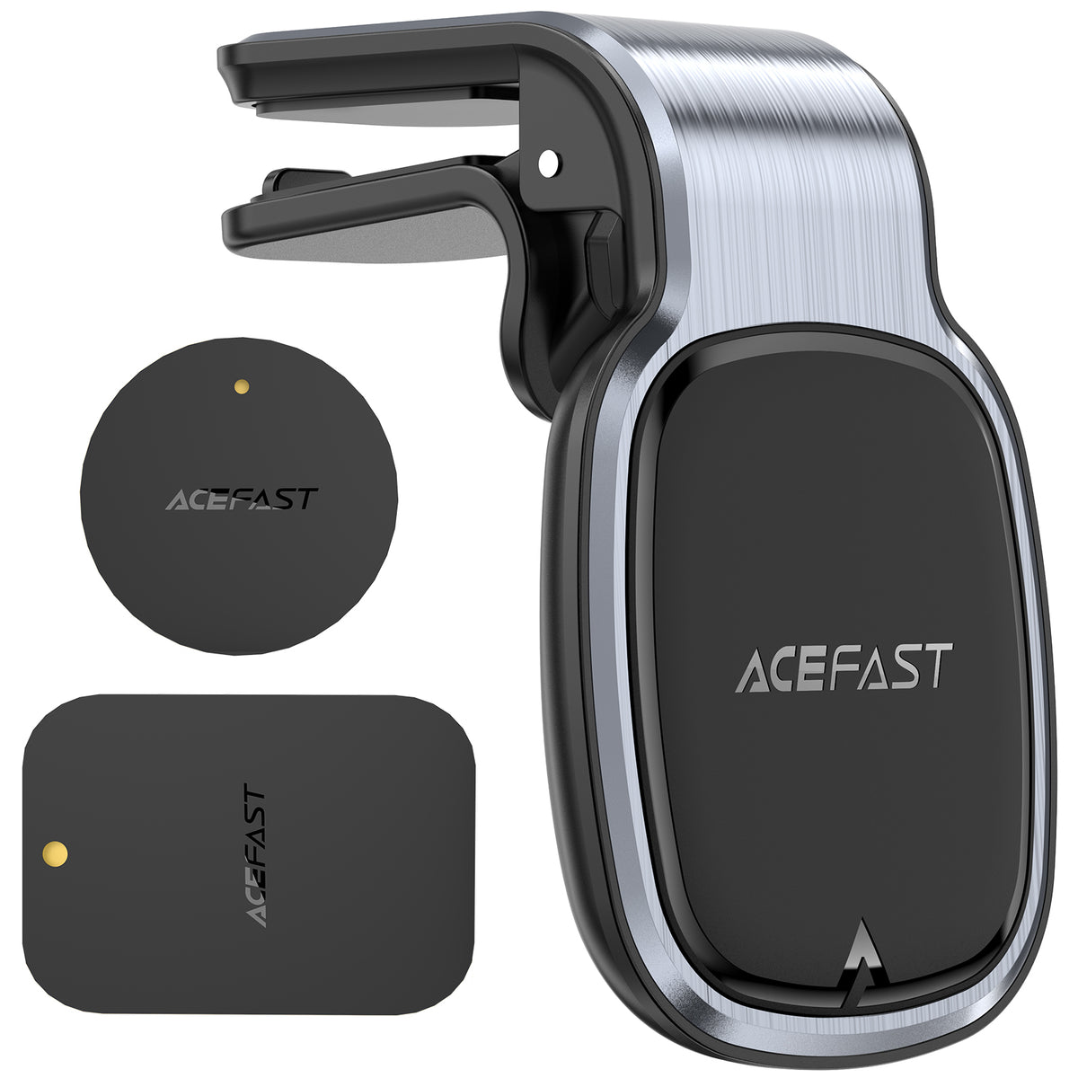 Acefast D16 magnetinis automobilinis ventiliacijos grotelių laikiklis (nereikia MagSafe), pilkas