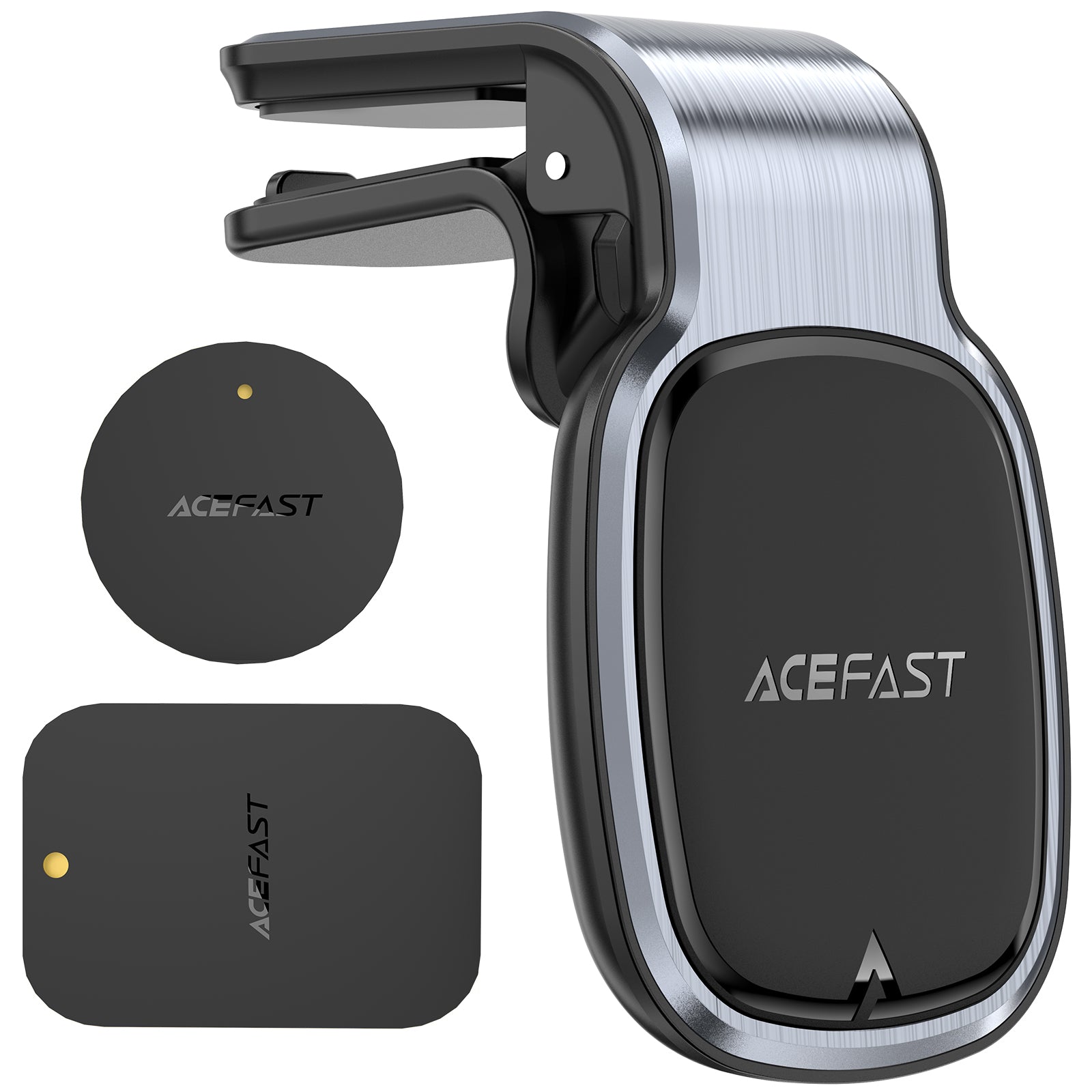 Acefast D16 magnetinis automobilinis ventiliacijos grotelių laikiklis (nereikia MagSafe), pilkas
