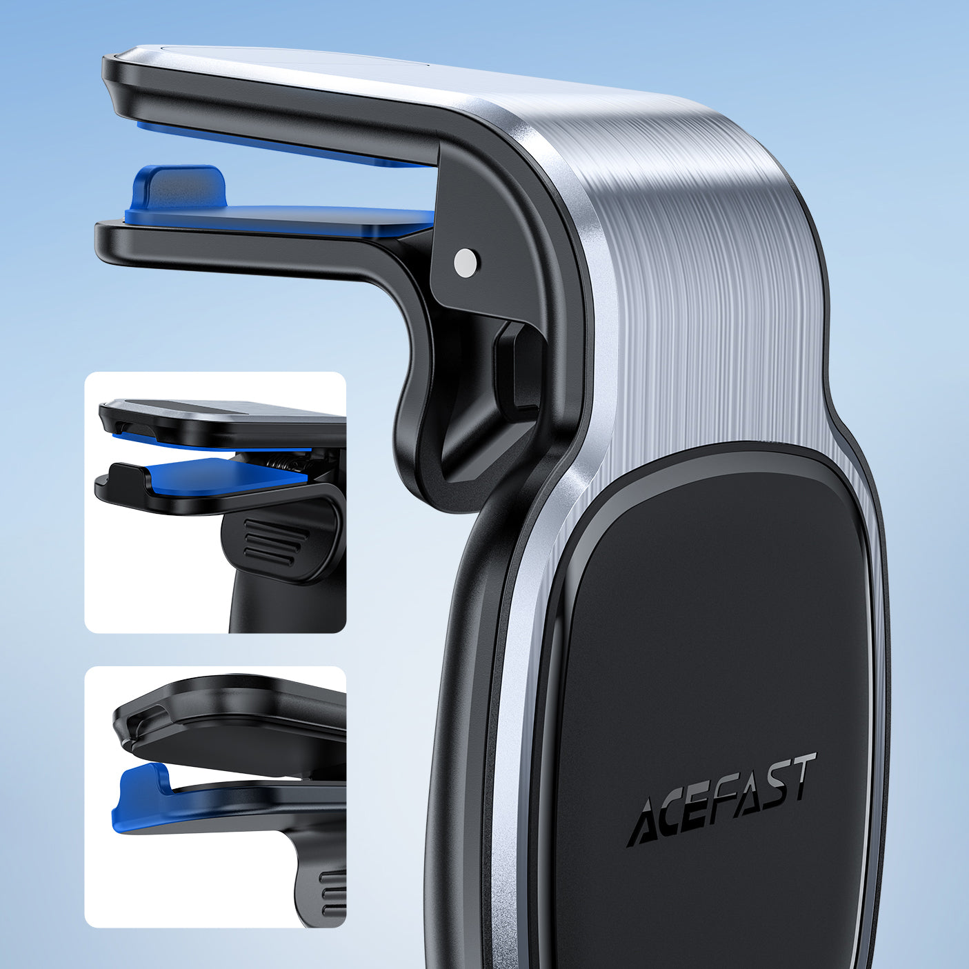 Acefast D16 magnetinis automobilinis ventiliacijos grotelių laikiklis (nereikia MagSafe), pilkas