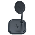 Acefast 15W Qi belaidis įkroviklis iPhone (su MagSafe) ir Apple AirPods, stovas, magnetinis laikiklis pilkas (E6 pilkas)