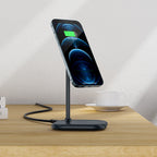 Acefast 15W Qi belaidis įkroviklis iPhone (su MagSafe) ir Apple AirPods, stovas, magnetinis laikiklis pilkas (E6 pilkas)
