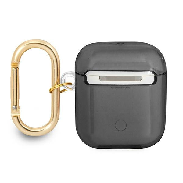 Guess AirPods dėklas su dirželiu – juodas -- AirPods 1 / AirPods 2
