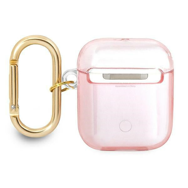 Guess AirPods dėklas su dirželiu – rožinis -- AirPods 1 / AirPods 2
