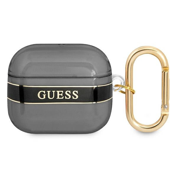 Guess AirPods 3 dėklas su dirželiu – juodas
