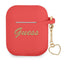 Guess silikoninis dėklas AirPods – raudonas, Charm Heart