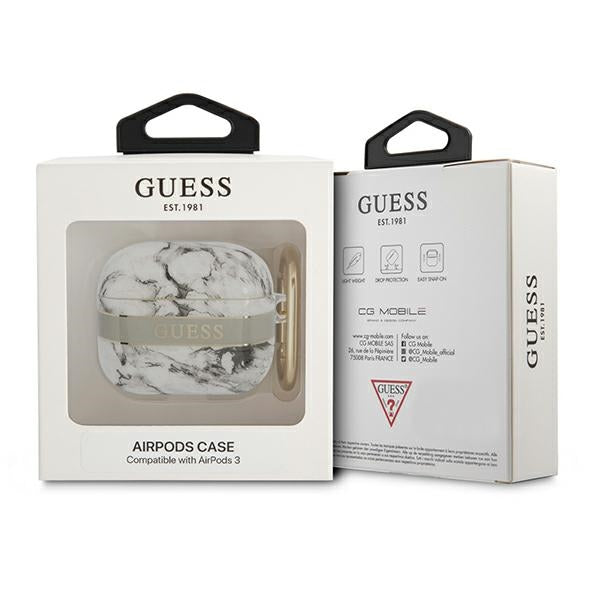 Guess Marble Strap dėklas AirPods 3 – pilkas