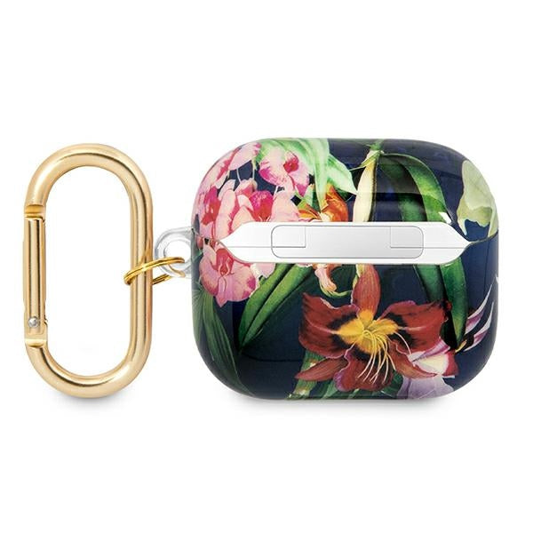 Guess AirPods 3 dėklas – mėlynas Flower Strap