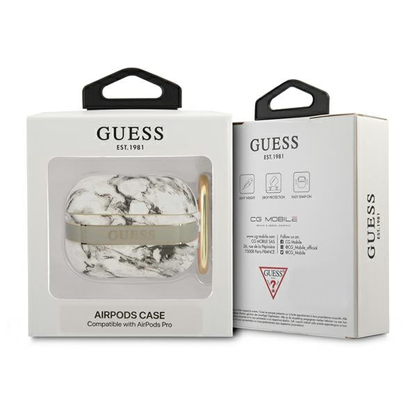 Guess AirPods Pro dėklas – pilkas, Marble Strap