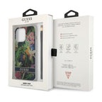 Guess dėklas iPhone 13 / 13 Pro – mėlynas Flower Strap