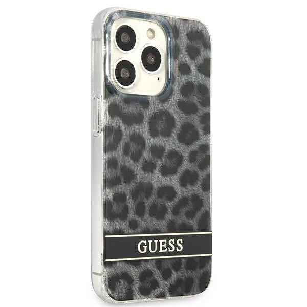 Guess Leopard dėklas iPhone 13/13 Pro – pilkas