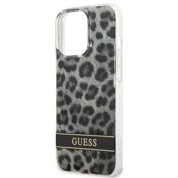 Guess Leopard dėklas iPhone 13/13 Pro – pilkas