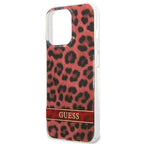 Guess Leopard dėklas iPhone 13/13 Pro – raudonas