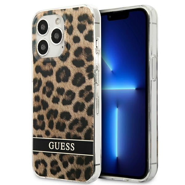 Guess Leopard dėklas iPhone 13 / 13 Pro – rudas -- iPhone 13 Pro