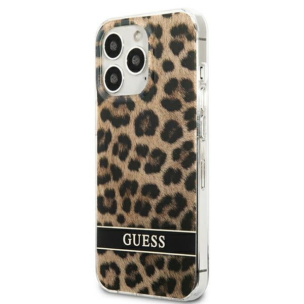 Guess Leopard dėklas iPhone 13 / 13 Pro – rudas -- iPhone 13 Pro