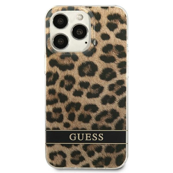 Guess Leopard dėklas iPhone 13 / 13 Pro – rudas -- iPhone 13 Pro