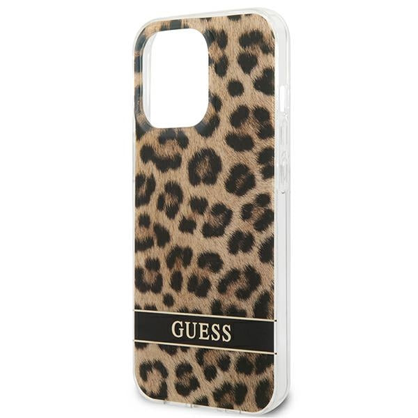 Guess Leopard dėklas iPhone 13 / 13 Pro – rudas -- iPhone 13 Pro