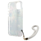 Guess dėklas iPhone 13 mini – mėlynas, Flower Strap