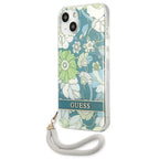 Guess dėklas iPhone 13 mini – žalias, Flower Strap -- iPhone 13 Mini