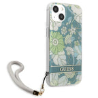 Guess dėklas iPhone 13 mini – žalias, Flower Strap -- iPhone 13 Mini
