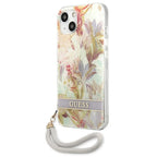Guess dėklas iPhone 13 mini – violetinis su raišteliu