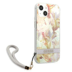 Guess dėklas iPhone 13 mini – violetinis su raišteliu
