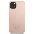 Guess Saffiano Triangle dėklas iPhone 13 mini – rožinis