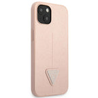 Guess Saffiano Triangle dėklas iPhone 13 mini – rožinis
