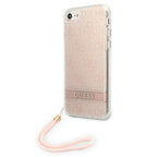 Guess GUOHCI8H4STP iPhone SE 2022 / SE 2020 / 7/ 8 rožinis / rožinis kietas dėklas 4G Spausdinimo dirželis -- iPhone SE...