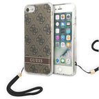 Guess GUOHCI8H4STW iPhone SE 2022 / SE 2020 / 7/ 8 ruda/ruda kietas dėklas 4G Spausdinimo dirželis -- iPhone SE 2022 /...
