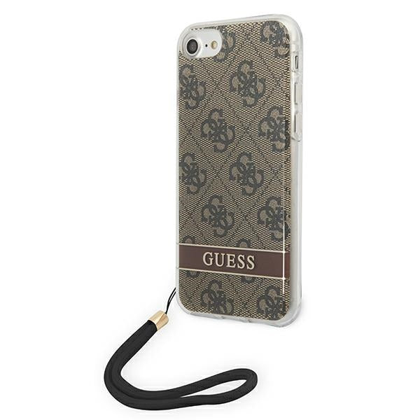 Guess GUOHCI8H4STW iPhone SE 2022 / SE 2020 / 7/ 8 ruda/ruda kietas dėklas 4G Spausdinimo dirželis -- iPhone SE 2022 /...