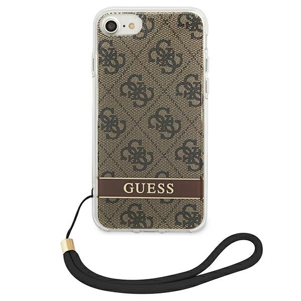 Guess GUOHCI8H4STW iPhone SE 2022 / SE 2020 / 7/ 8 ruda/ruda kietas dėklas 4G Spausdinimo dirželis -- iPhone SE 2022 /...