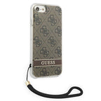 Guess GUOHCI8H4STW iPhone SE 2022 / SE 2020 / 7/ 8 ruda/ruda kietas dėklas 4G Spausdinimo dirželis -- iPhone SE 2022 /...