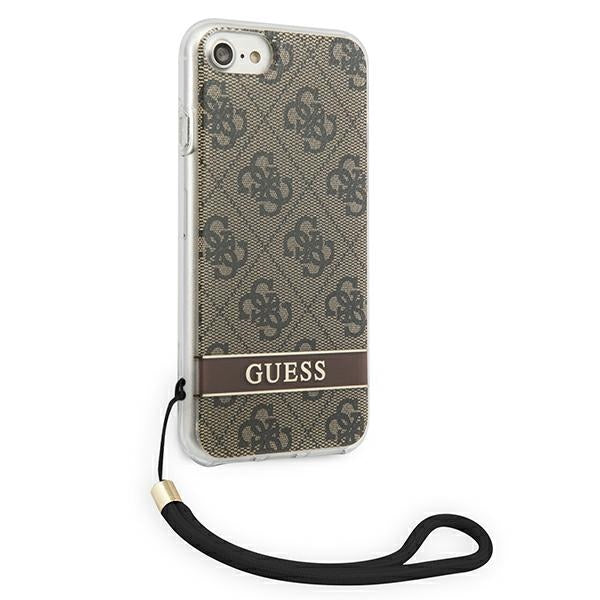 Guess GUOHCI8H4STW iPhone SE 2022 / SE 2020 / 7/ 8 ruda/ruda kietas dėklas 4G Spausdinimo dirželis -- iPhone SE 2022 /...