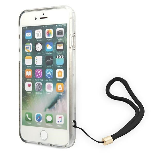 Guess GUOHCI8H4STW iPhone SE 2022 / SE 2020 / 7/ 8 ruda/ruda kietas dėklas 4G Spausdinimo dirželis -- iPhone SE 2022 /...
