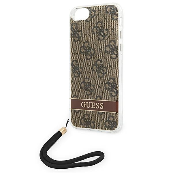 Guess GUOHCI8H4STW iPhone SE 2022 / SE 2020 / 7/ 8 ruda/ruda kietas dėklas 4G Spausdinimo dirželis -- iPhone SE 2022 /...