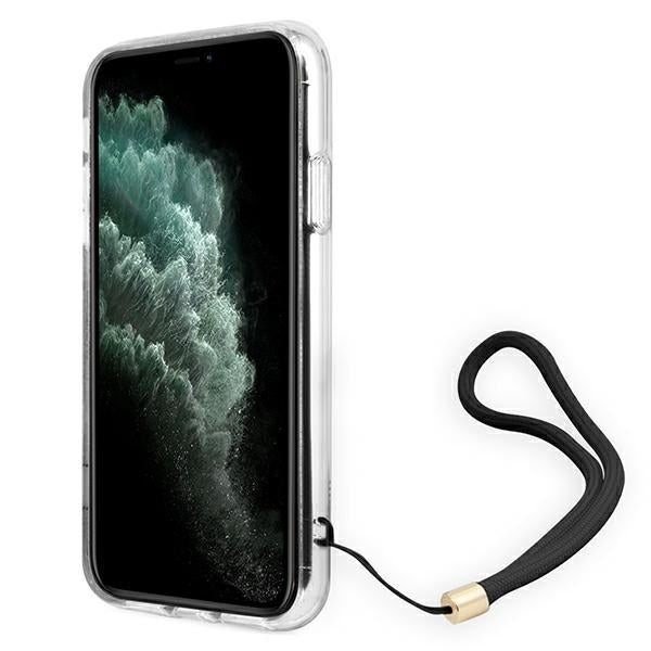Guess dėklas iPhone 11/XR su dirželiu – rudas -- iPhone 11