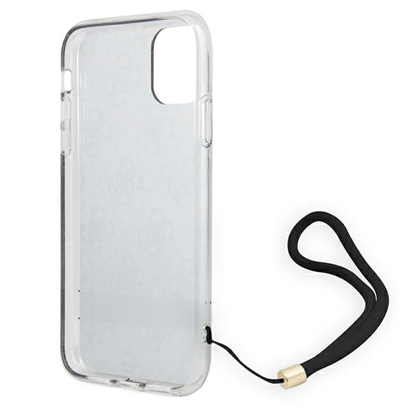 Guess dėklas iPhone 11/XR su dirželiu – rudas -- iPhone 11