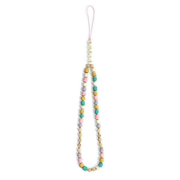 Guess pakabukas GUSTFLWP telefono dirželis rožinės/rožinės spalvos Heishi Beads
